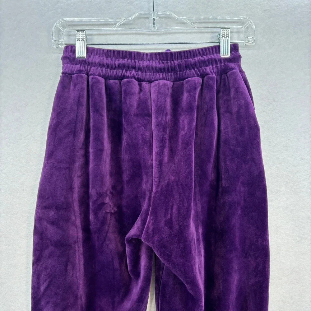 Kids Fleece Lined Jogger Pants L XL Purple Velvet Drawstring Waist Cozy Lounge‎